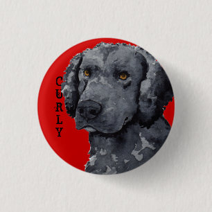 Curly-Coated Retriever Colour Block 3 Cm Round Badge