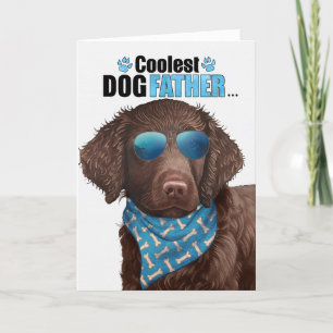 Curly Coated Retriever Coolest Dad Father's Day Holiday Card
