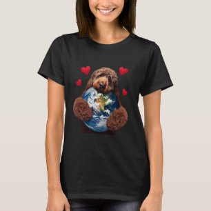 Curly Coated Retriever Dog Earth Day Hug Love Owne T-Shirt