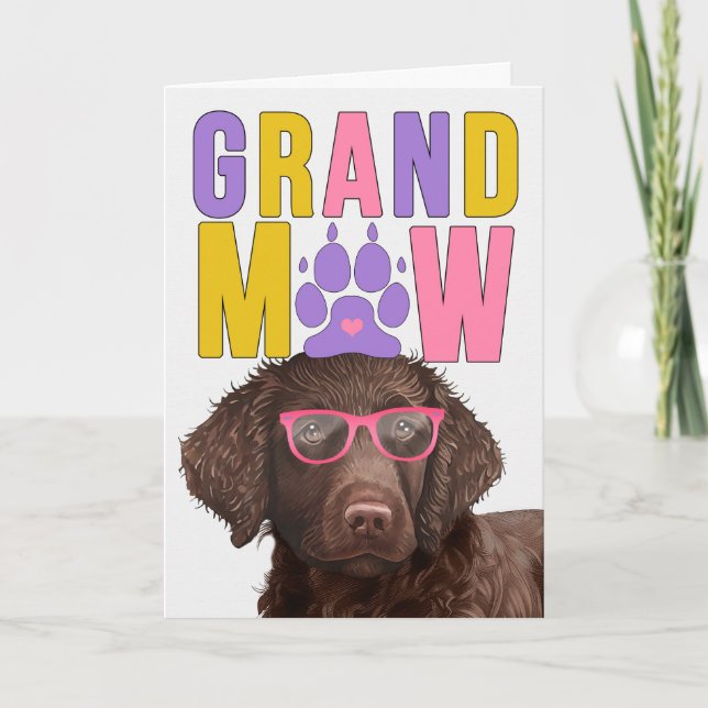 Curly Coated Retriever Dog Funny Grandparents Day Holiday Card (Front)