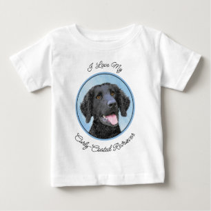Curly-Coated Retriever Painting - Original Dog Art Baby T-Shirt
