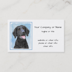 Curly-Coated Retriever Painting - Original Dog Art Business Card