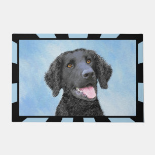 Curly-Coated Retriever Painting - Original Dog Art Doormat