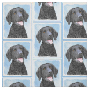 Curly-Coated Retriever Painting - Original Dog Art Fabric
