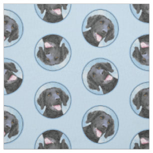 Curly-Coated Retriever Painting Original Dog Art Fabric