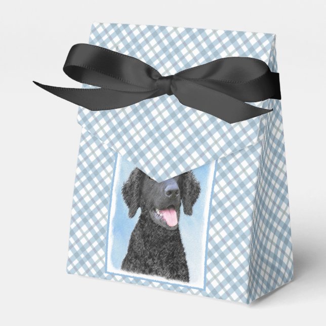 Curly-Coated Retriever Painting - Original Dog Art Favour Box (Front Side)