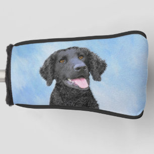 Curly-Coated Retriever Painting - Original Dog Art Golf Head Cover