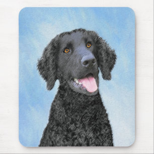 Curly-Coated Retriever Painting - Original Dog Art Mouse Mat