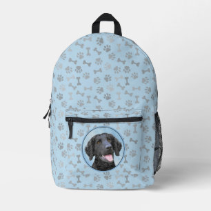 Curly-Coated Retriever Painting - Original Dog Art Printed Backpack