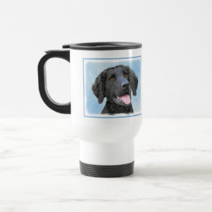 Curly-Coated Retriever Painting - Original Dog Art Travel Mug