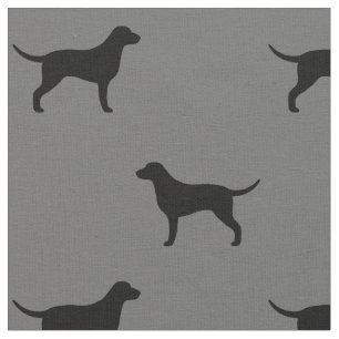 Curly Coated Retriever Silhouettes Pattern Fabric