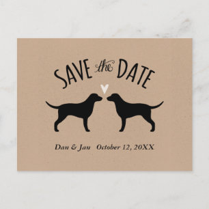 Curly Coated Retrievers Wedding Save the Date Announcement Postcard