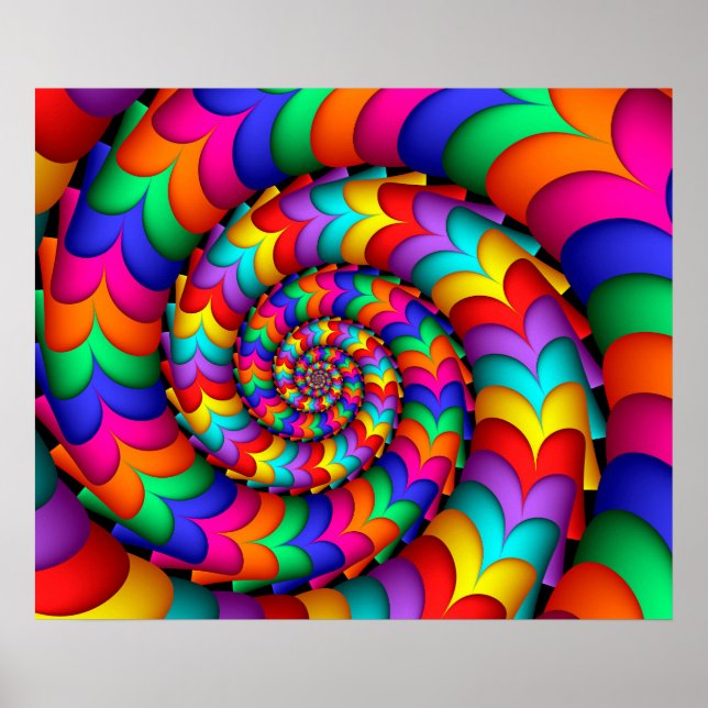 Curly Coil Rainbow Spiral Poster (Front)