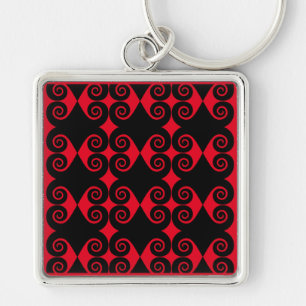 Curly Diamond Pattern Key Ring
