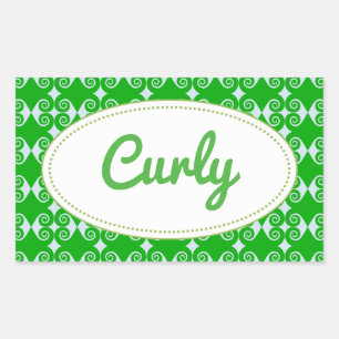 Curly Diamond Pattern Rectangular Sticker