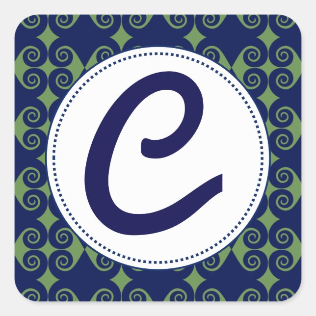 Curly Diamond Pattern Square Sticker (Front)