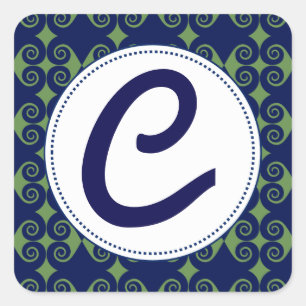 Curly Diamond Pattern Square Sticker