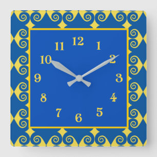 Curly Diamond Pattern Square Wall Clock