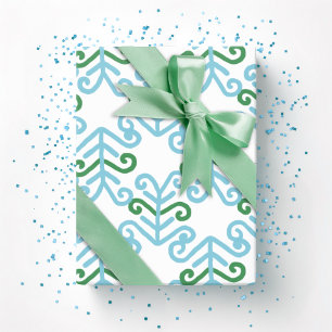 Curly Frond in Green and Aqua Wrapping Paper