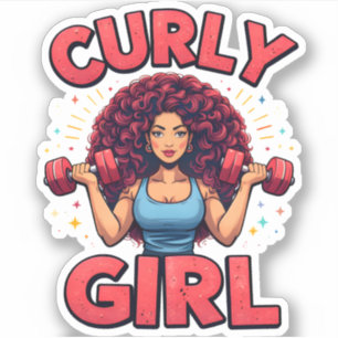 Curly Girl Hair Goals -Pink Gym Fitness Motivation