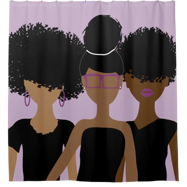 Curly Girl Trio {Royalty} shower curtain (Front)