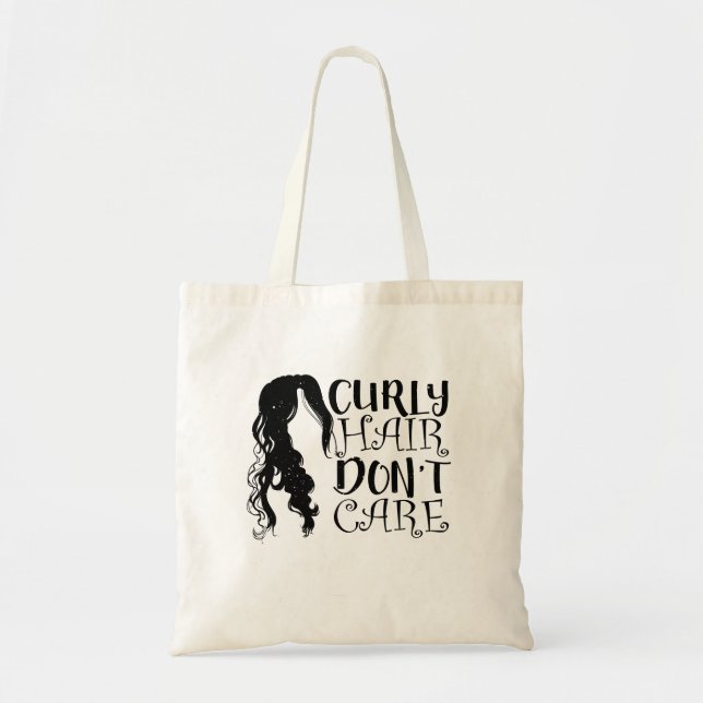 Curly Hair Don't Care Tote Bag (Front)