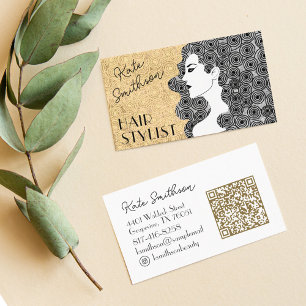     Curly Hair Personalised QR Code & Social Media Business Card