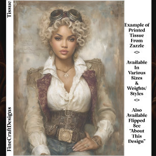 Curly Hair Steampunk Woman, Corset EB2L Decoupage Tissue Paper