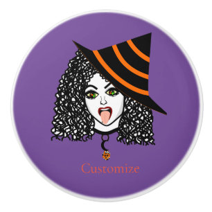 Curly-haired Witch Thunder_Cove Ceramic Knob
