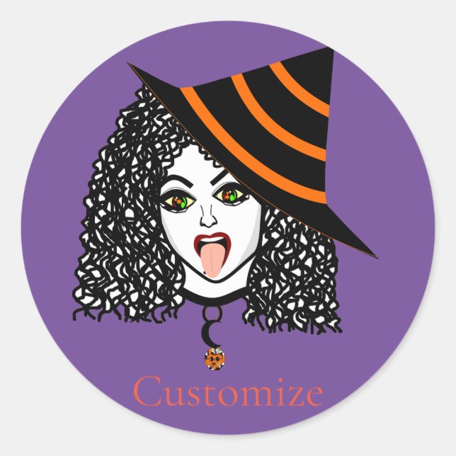 Curly-haired Witch Thunder_Cove Classic Round Sticker (Front)