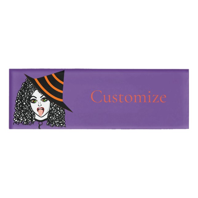 Curly-haired Witch Thunder_Cove Name Tag (Front)