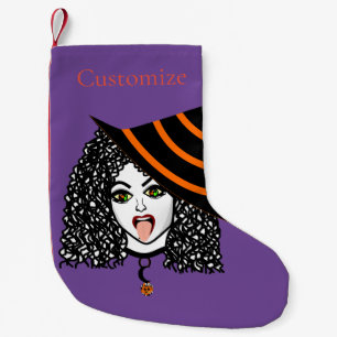 Curly-haired Witch Thunder_Cove Small Christmas Stocking