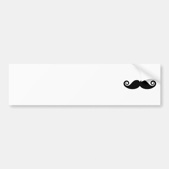 Curly Handlebar Moustache Bumper Sticker (Front)