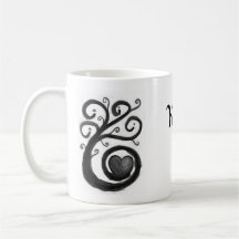Curly Heart Ink Mug With Personalisation