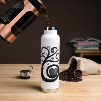 Curly Heart Ink Water Bottle