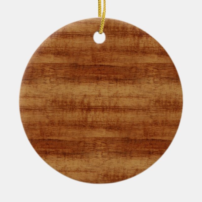 Curly Koa Acacia Wood Grain Look Ceramic Tree Decoration (Front)