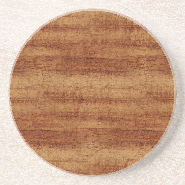 Curly Koa Acacia Wood Grain Look Coaster (Front)