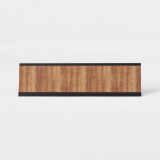 Curly Koa Acacia Wood Grain Look Desk Name Plate