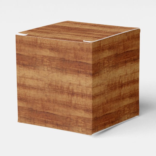 Curly Koa Acacia Wood Grain Look Favour Box (Front Side)