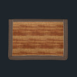 Curly Koa Acacia Wood Grain Look Trifold Wallet<br><div class="desc">An image of a Hawaiian Curly Koa hardwood striped wood grain texture on your product. This tonewood has chatoyant characteristics from the fibrous structure and it's wood iridescence.</div>