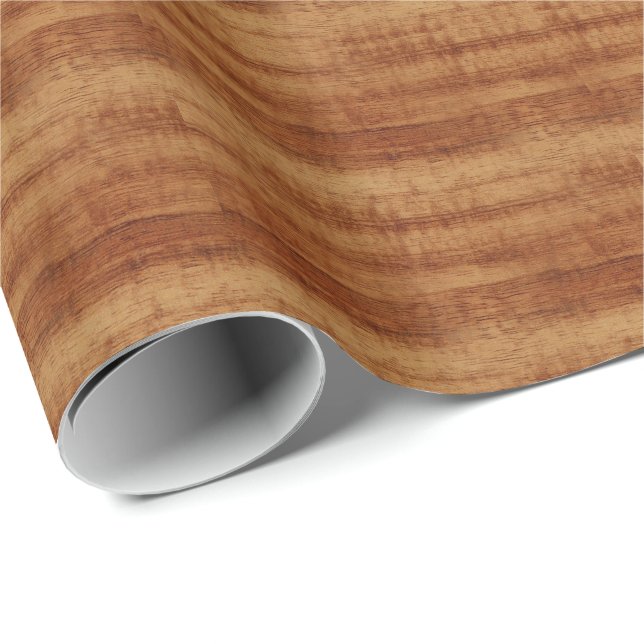 Curly Koa Acacia Wood Grain Look Wrapping Paper (Roll Corner)