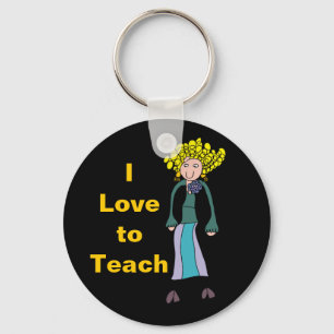 Curly Lady, I Love toTeach Key Chain