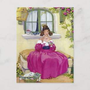 Curly Locks Wilt Thou Be Mine Nursery Rhyme Postcard