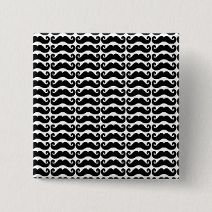 Curly Moustache 15 Cm Square Badge