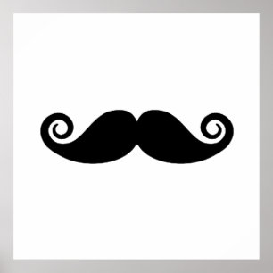 Curly Moustache Poster