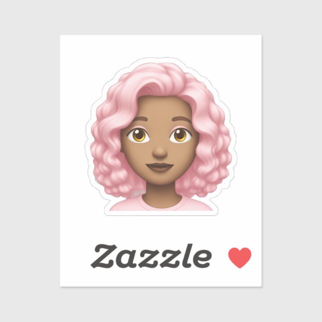 Curly Pink-Haired Emoji  (Sheet)