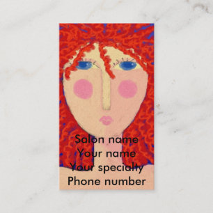 Curly Red Hair Stylist Business Card