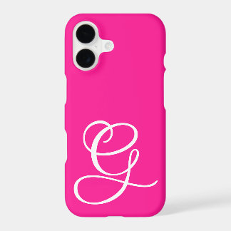 Curly Script Monogrammed Hot Pink