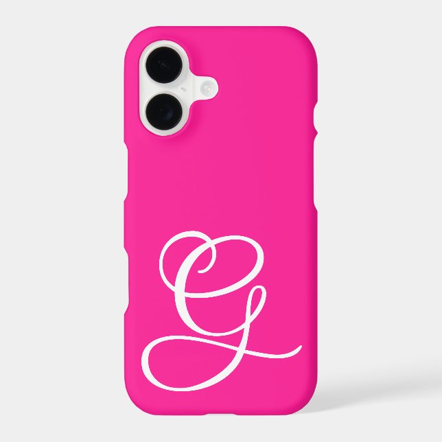 Curly Script Monogrammed Hot Pink (Back)