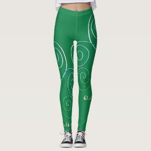Curly Shamrock St. Patrick's Green Leggings